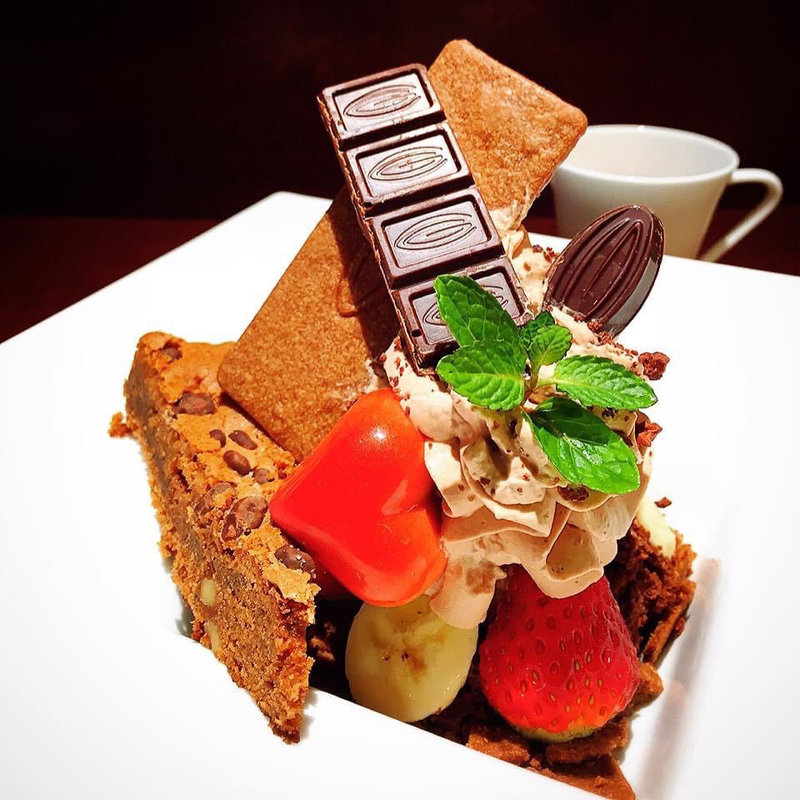 チョコレートまみれのパルフェ(カカオティエ ゴカン 高麗橋本店)