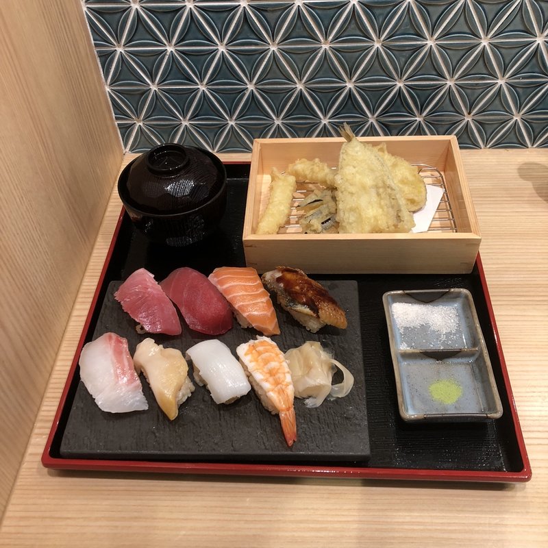 天ぷら・寿司定食(上)(杉玉　木場店)
