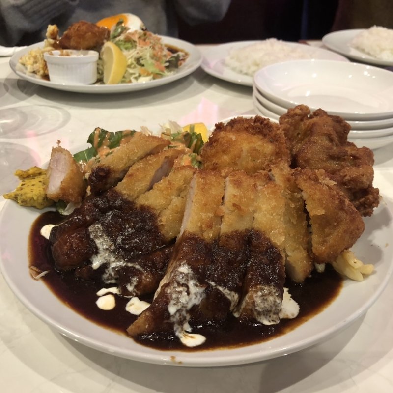 ポークカツ　唐揚げ　ホタテのフライ(洋食　ジャンボ)