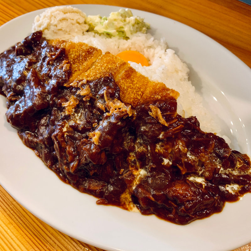 カレーハヤシライス（ビッグカツ+たまご）(トラットリアあるふぁ / 林家とん平)