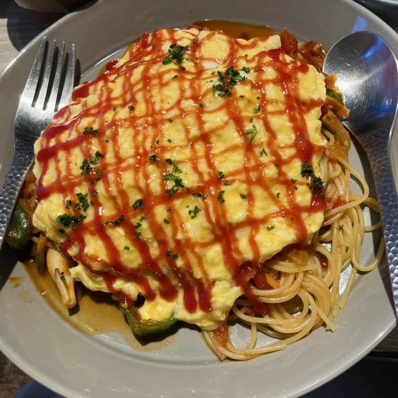 オムレツパスタ　ランチセット(GRAND TIME CAFE（グランタイムカフェ）神保町店)