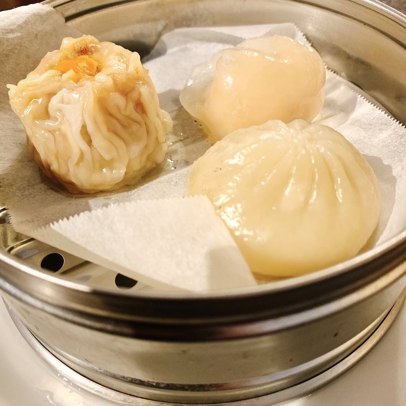 蒸し物三品(焼売・海老餃子・小籠包)(双貴楼)