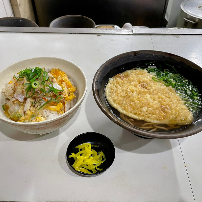 かき揚げ丼＆天ぷらそば(うどん そば 松屋)