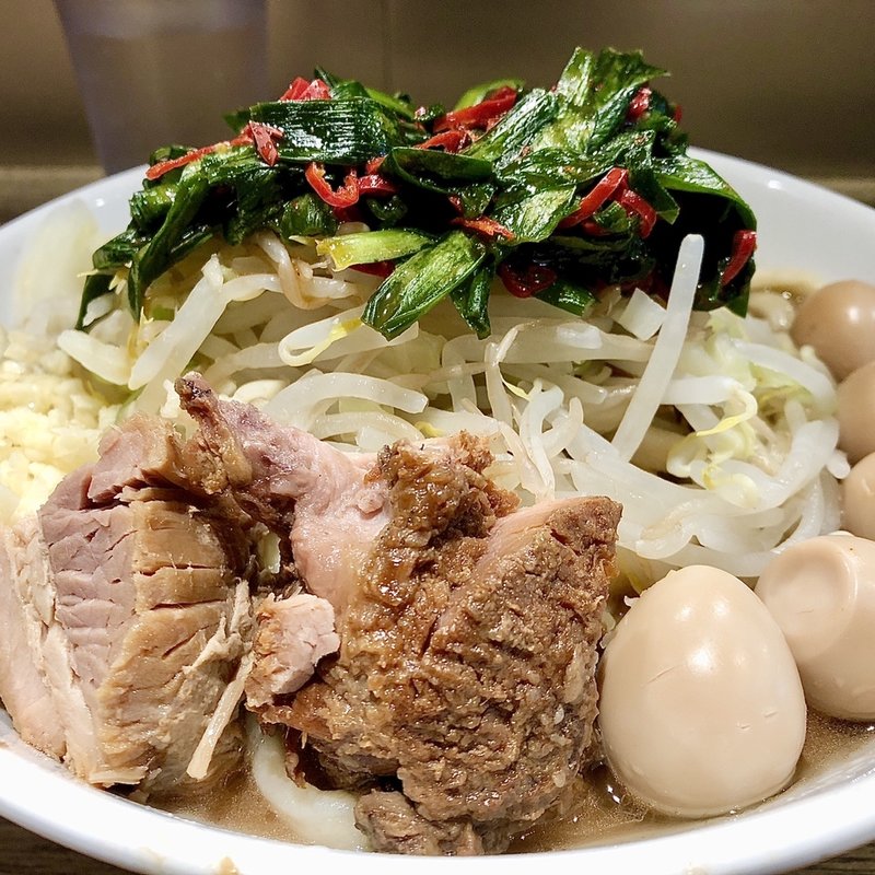 ラーメンニンニク＋辛ニラ＋うずら(5個)(MEN YARD FIGHT)