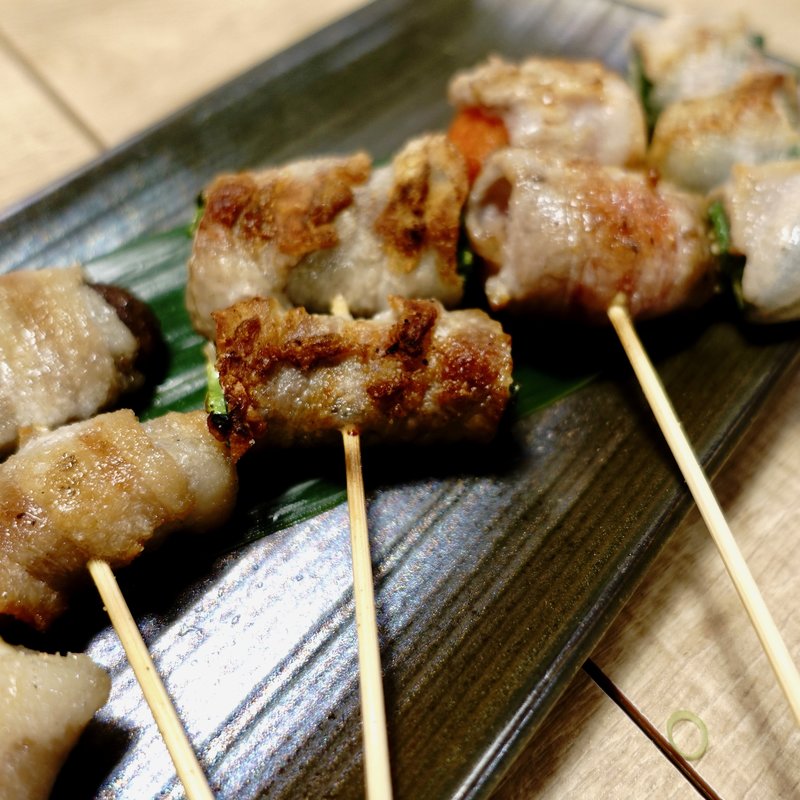 宮崎ポークの野菜肉巻串（5本盛り合わせ）(九州居酒屋 のぼせもん)