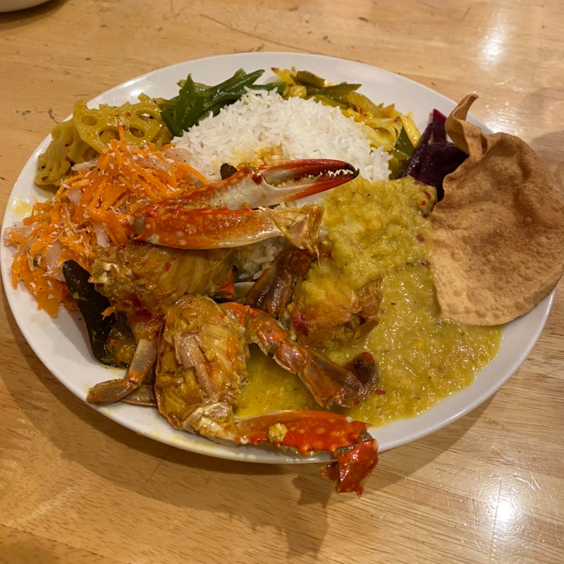 渡蟹のスリランカプレート(アラリヤランカ)