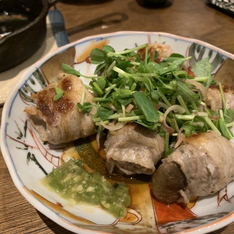 豚バラ巻き(鉄板とお酒 宗や)