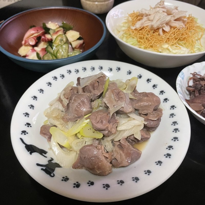 ねぎ塩砂肝(自宅)