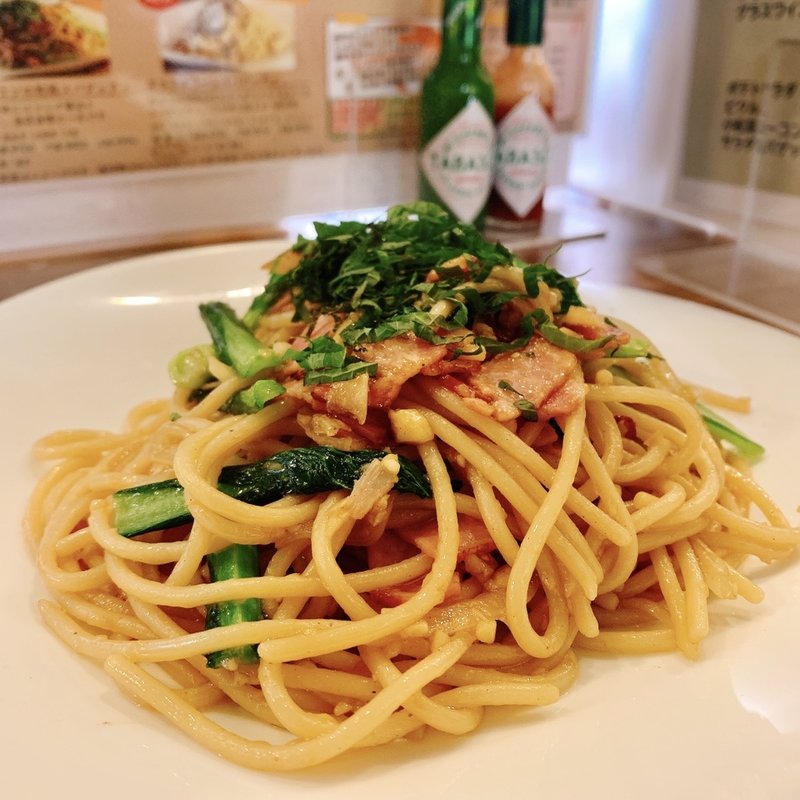 大葉とベーコンの和風スパゲティ(スパゲッティマニア)