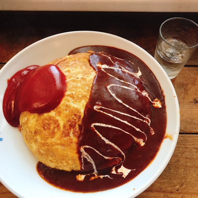 デミグラスソース&ケチャップのミックスオムライス(ウオカネ （UOKANE）)