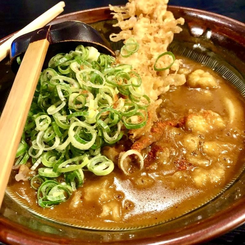 えび天カレーうどん(もつ鍋　暖家)