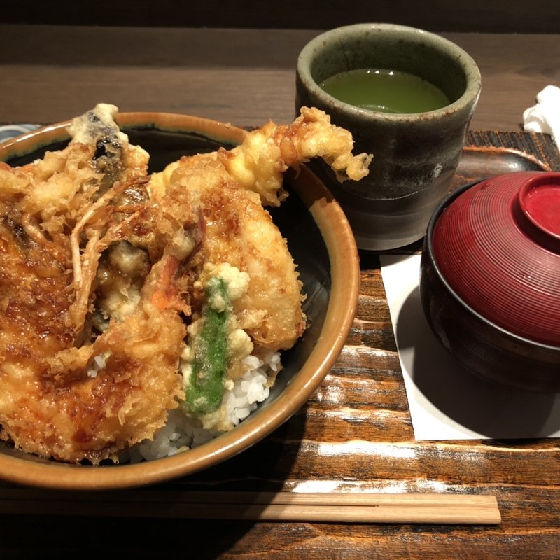 海老と穴子の天丼(海鮮居酒屋 寿司の磯松)