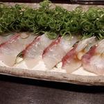 白身魚と九条ネギのカルパッチョ(ひとひら 学芸大学店)