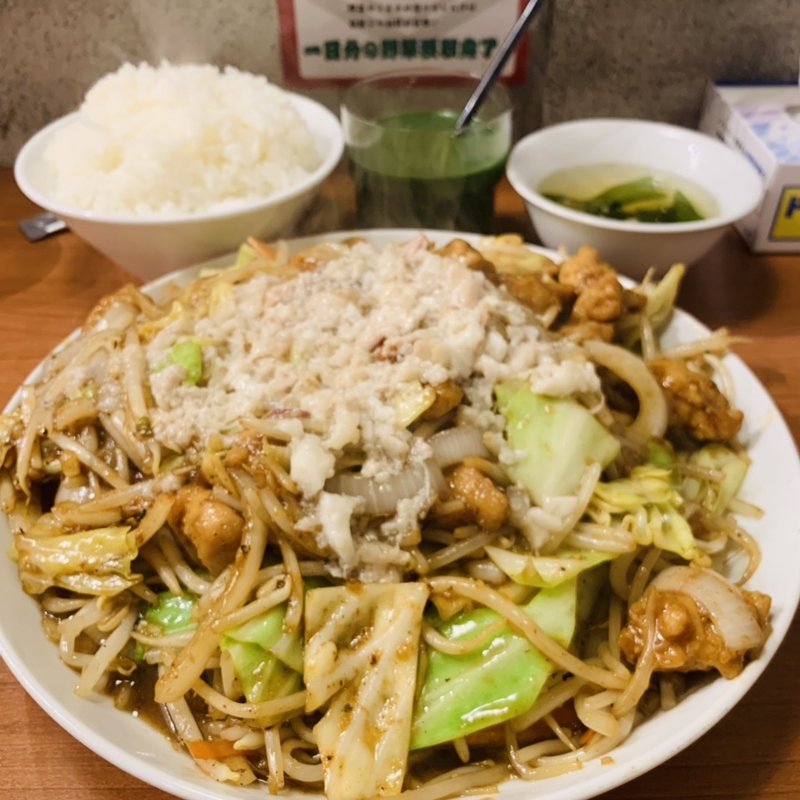 醤油定食　鬼盛(肉野菜炒め ベジ郎)