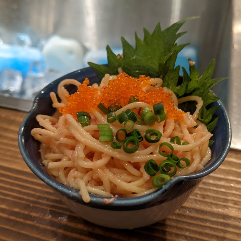 くん製バターの明太スパサラ(スタンドにしき)