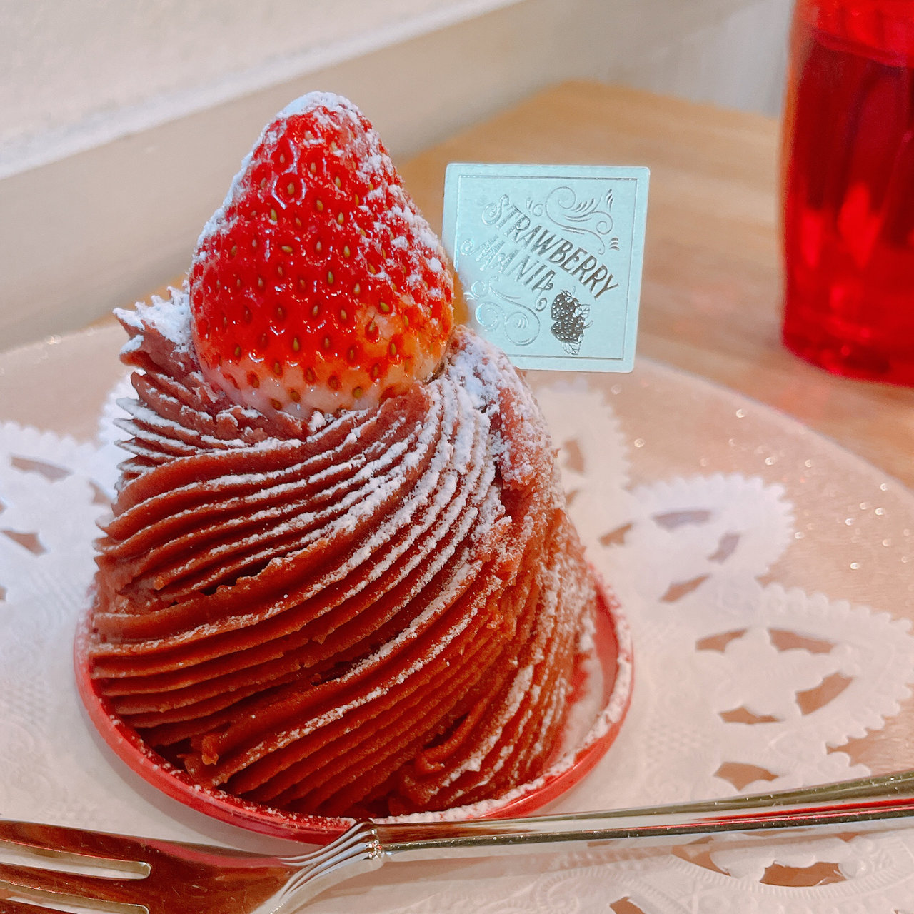 赤い苺のモンブラン(ストロベリーマニア 大阪心斎橋店)の口コミ