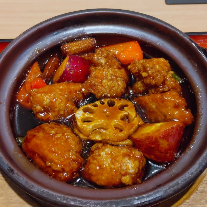 若鶏根菜の黒酢あんかけ定食(築地食堂源ちゃん 神保町店 )