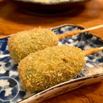 えんどう豆の串揚げ(焼とりの八兵衛 前原本店 （やきとりのはちべえ）)