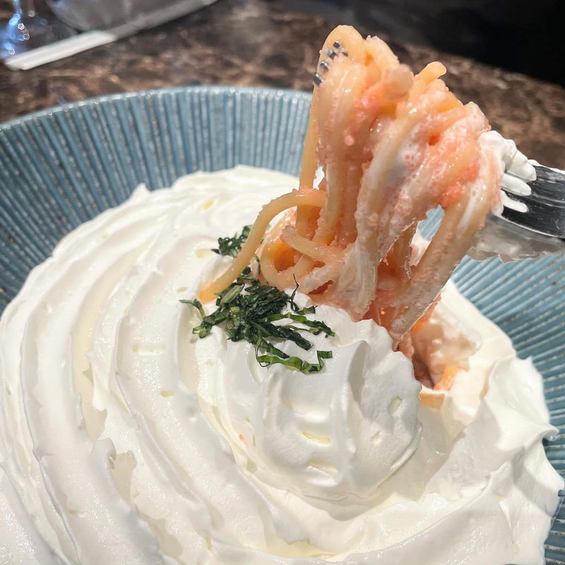 エスプーマ　明太子パスタ(Princess Cheese Cafe)