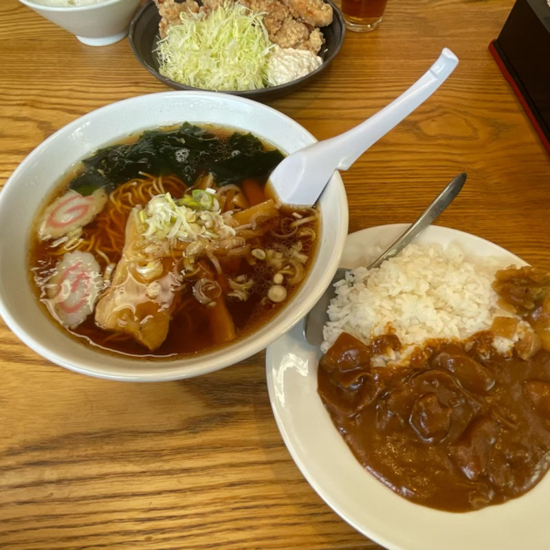 小カレーライス・ラーメンセット(まるい食堂)