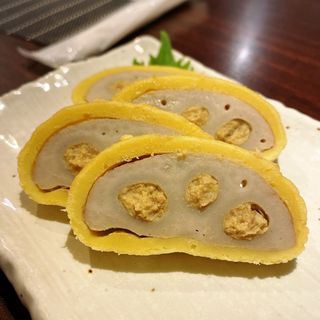 からし蓮根(博多もつ鍋・和楽 西麻布店)