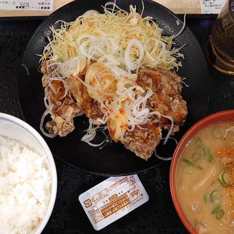 油淋鶏から揚げ定食　とん汁(吉野家 大井町駅西口店 )