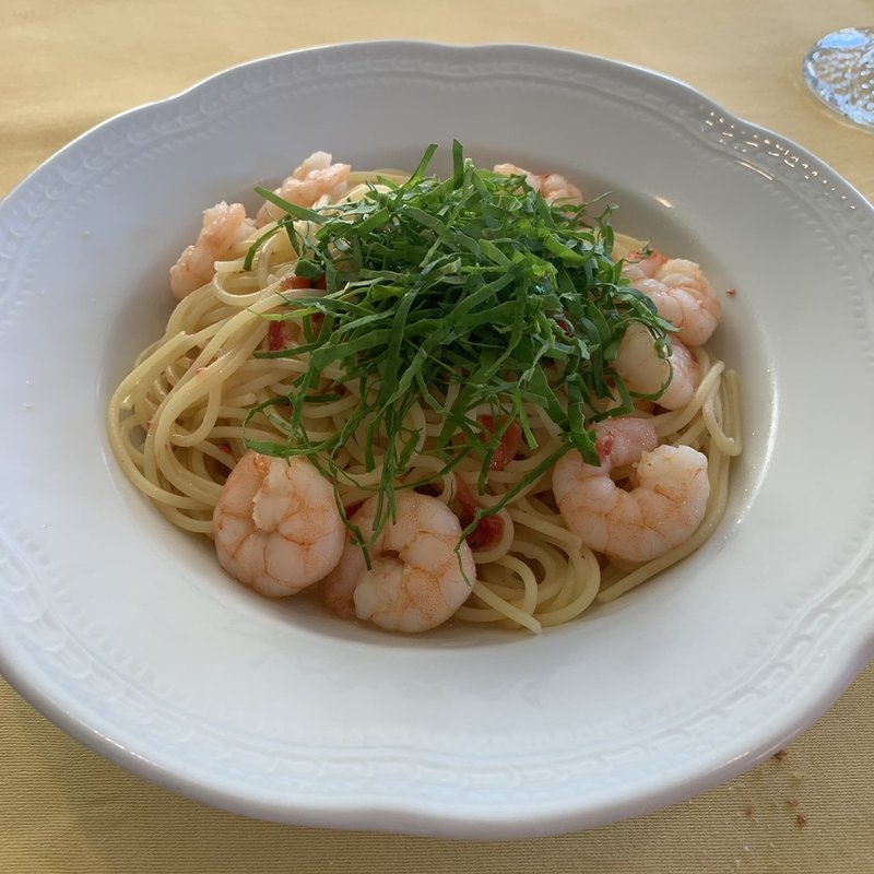 小海老のパスタ(オステリア シャーラ)