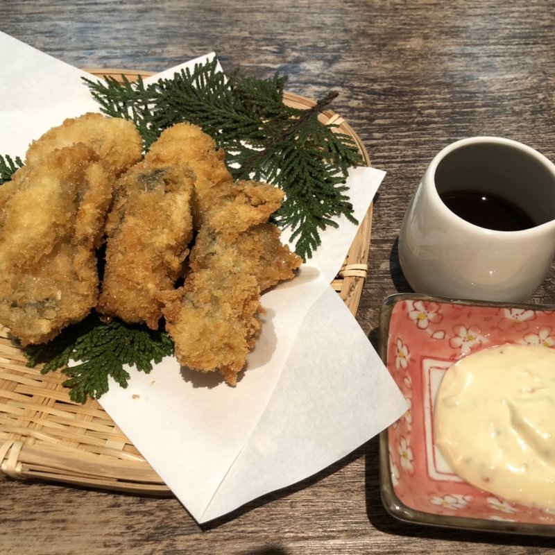 三陸産カキフライ(十割そば　初音)