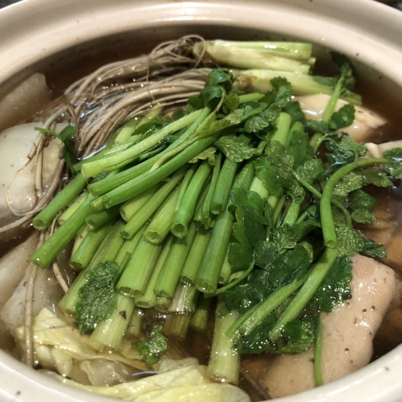 秋田セリ鍋(十割そば　初音)