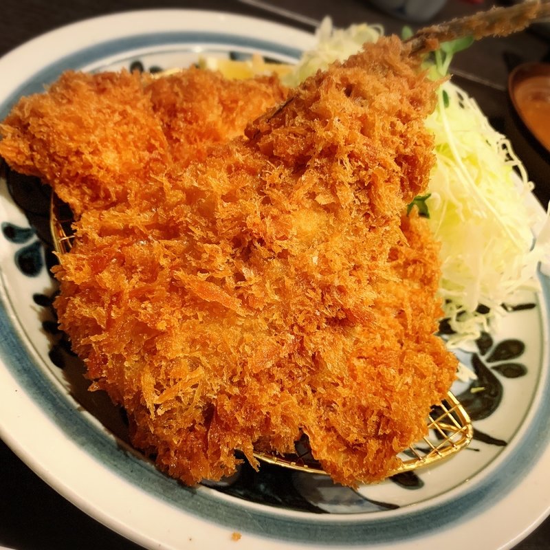 あじふらいととんかつ膳(とんかつ浜勝 福岡新宮店 （はまかつ）)