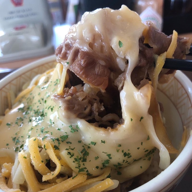 とろ〜り3種のチーズ牛丼 (並盛)(すき家 松原南新町店)