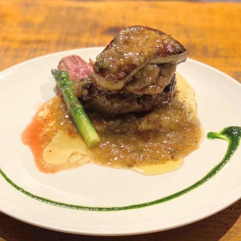 鴨のハンバーグとフォアグラ(富士屋本店 日本橋浜町 )