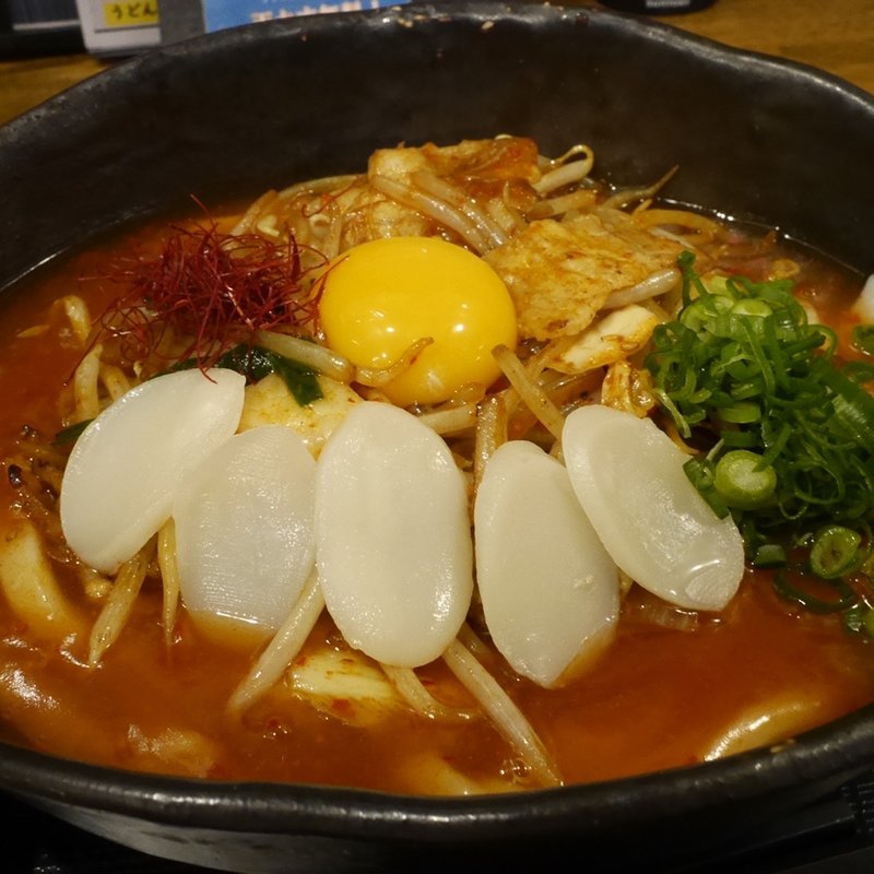 豚キムチあんかけうどん(うどん居酒屋 麦笑)