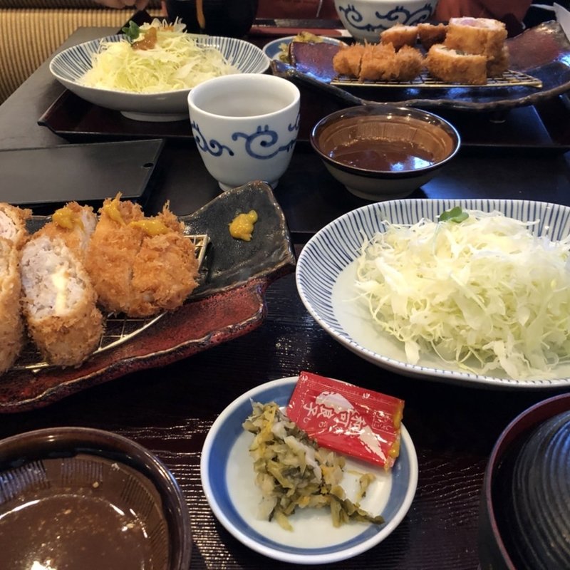 お得な明太重ねかつランチ(とんかつ濵かつ 福岡那珂川店)