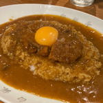 トンカツカレー+生卵