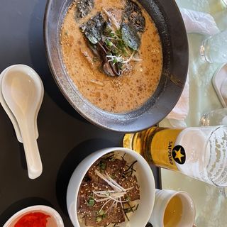 濃厚豚骨ラーメンとミニステーキ丼(東筑波カントリークラブ　レストラン )