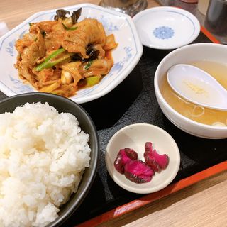 豚キムチ定食 餃子セット(福しん　水天宮前T-CAT店)