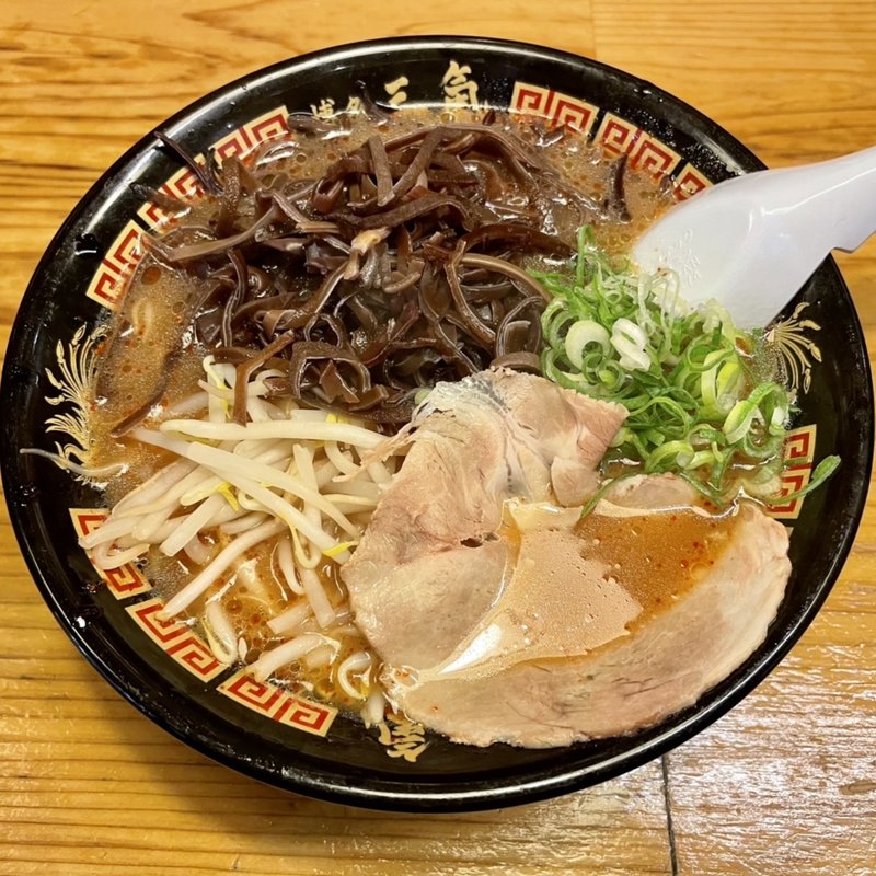 やる氣ラーメン（キクラゲ・もやしトッピング）(博多三氣 イオン福岡東店)