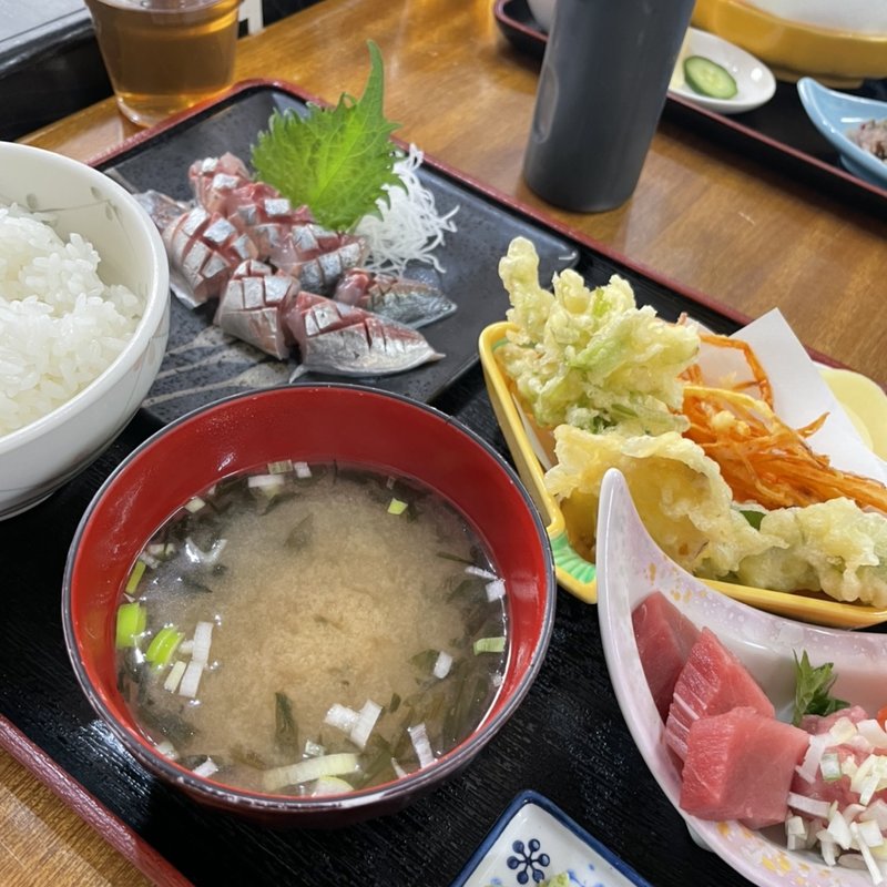 アジ刺し定食(さざなみ )