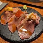海鮮肉寿司3貫盛(ミートバル 肉たらし )