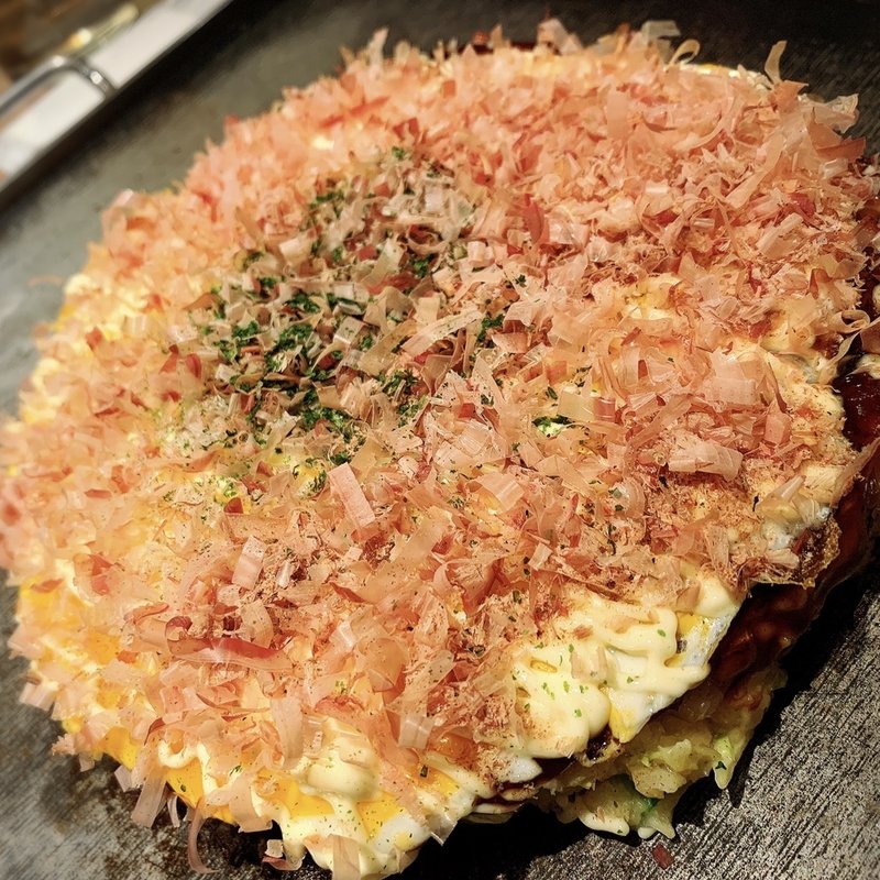 ミックス玉（豚肉、いか、海老）(鉄板焼 あ・らん)