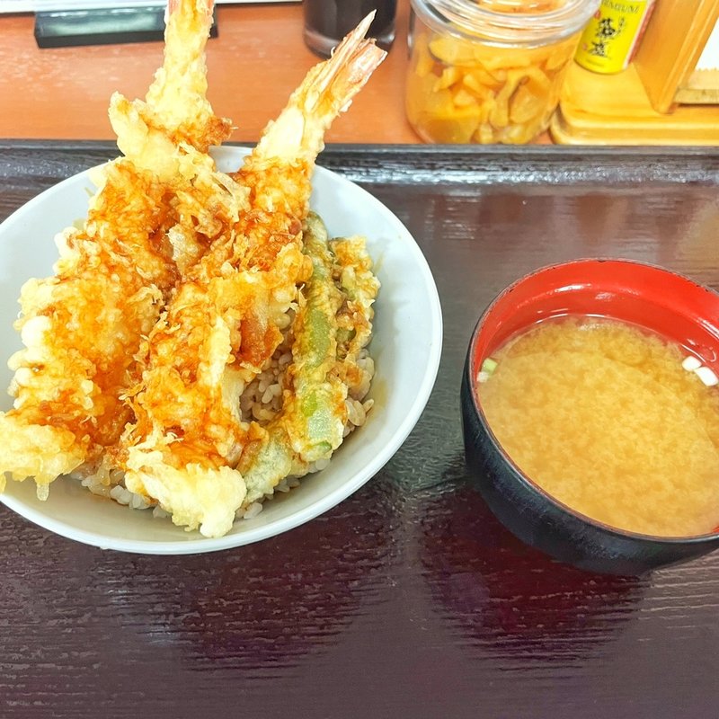 天然大海老天丼 ご飯少なめ(天丼てんや 東陽町店)