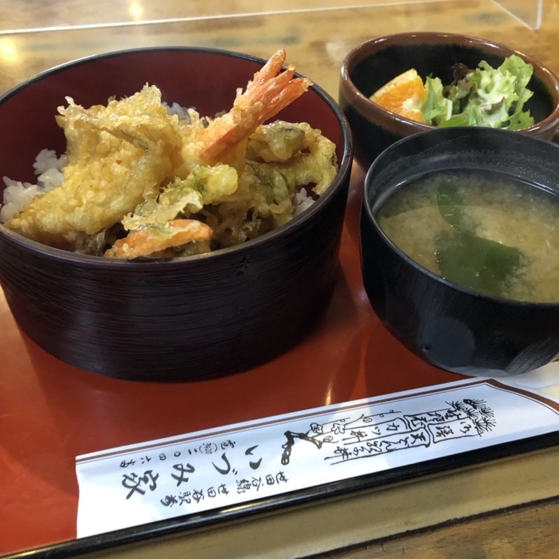 海老とキスの天丼セット(いづみ家)