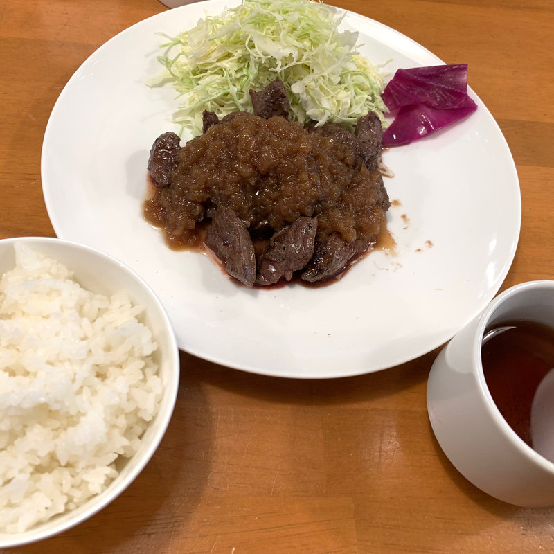 牛ハラミステーキセット(スタンドシャン食 -Tokyo 新橋虎ノ門- Champagne & GYOZA BAR)