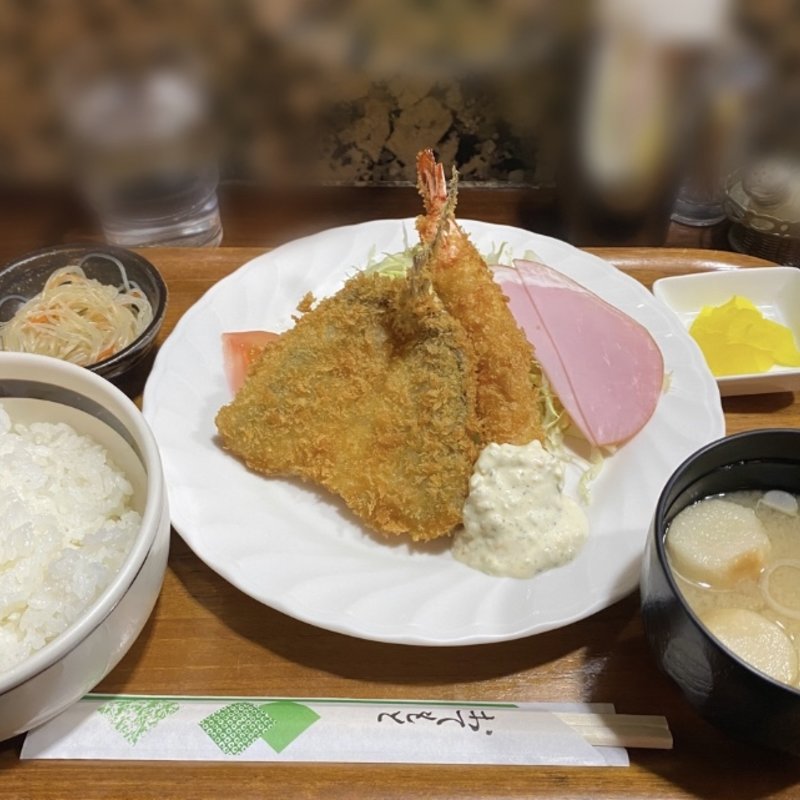 エビフライアジフライハムセット(キッチンハタノ)