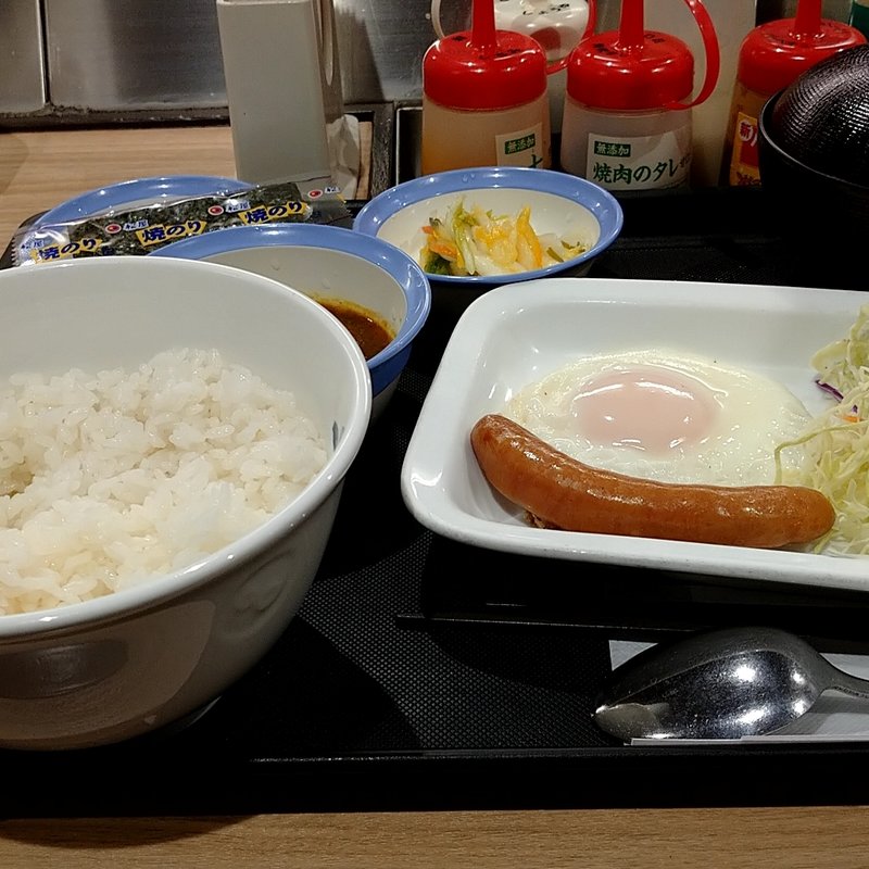 ソーセージエッグ定食(松屋 西新宿8丁目店 （マツヤ）)