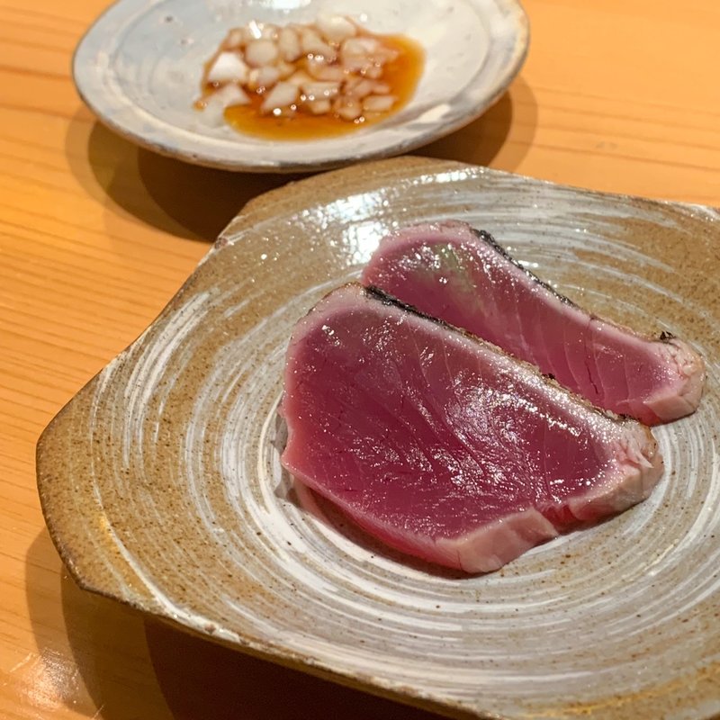 鰹刺身 鬼おろしで(鮨つぼみ)