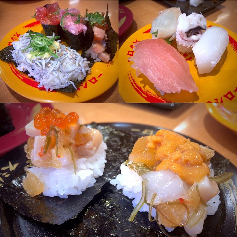 あわびの海鮮づくし盛り、はらこ飯風海苔包みほか(スシロー あすと長町店 )