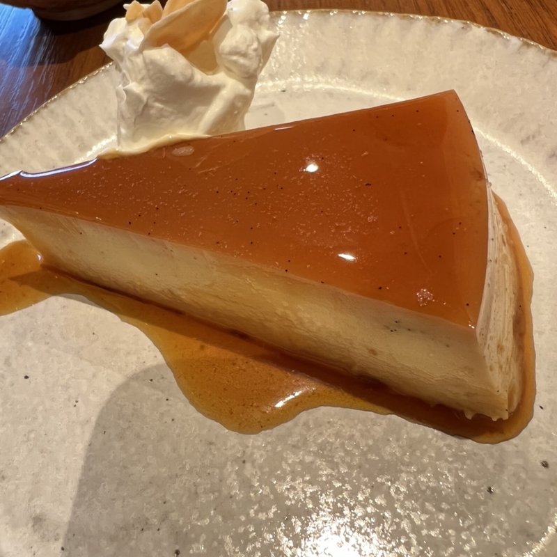 ケーキセット（濃厚カスタードプリン）(カフェ清澄)