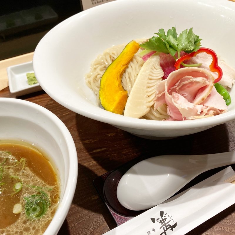 鶏とポルチーニ茸の醤油つけSOBA(銀座 篝 本店)
